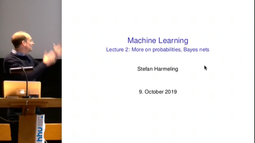 Machine Learning 02 Probabilities and Bayes nets 2019/20