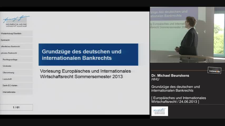 10. Deutsches und internationales Bankrecht