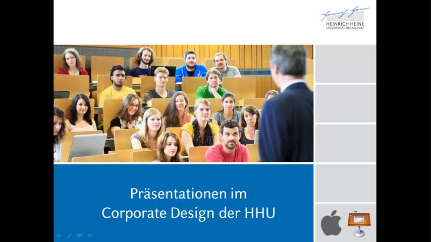 Tutorial 1: Präsentationsvorlagen der HHU (Mac, Keynote)