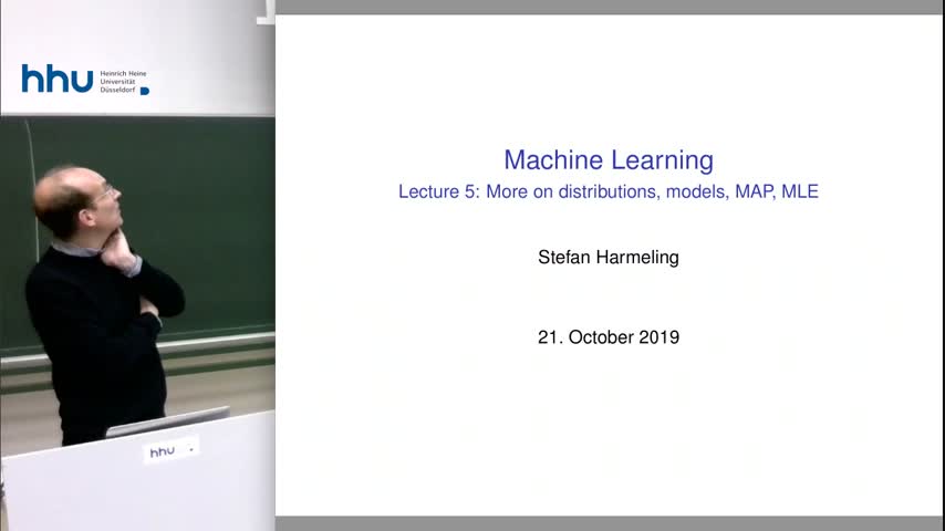 Machine Learning 05 More on distributions, MAP and ML 2019/20
