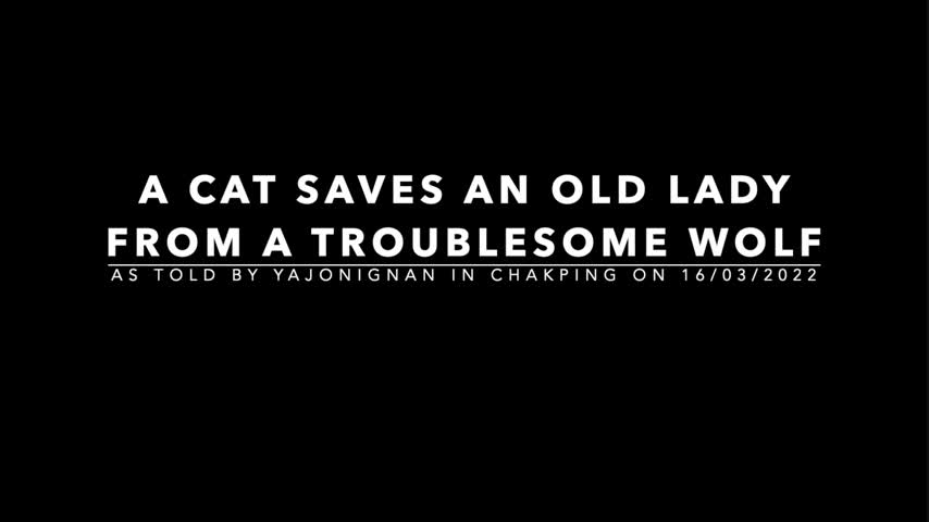 A Cat Saves an Old Lady from a Troublesome Wolf