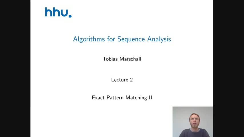 Algorithms for Sequence Analysis Lecture 02