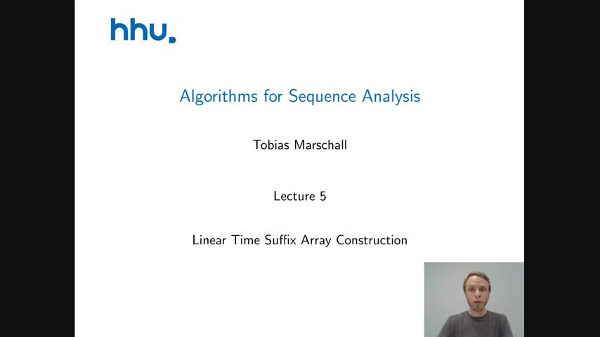 Algorithms for Sequence Analysis Lecture 05