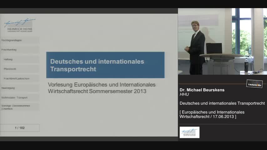 9. Deutsches und internationales Transportrecht