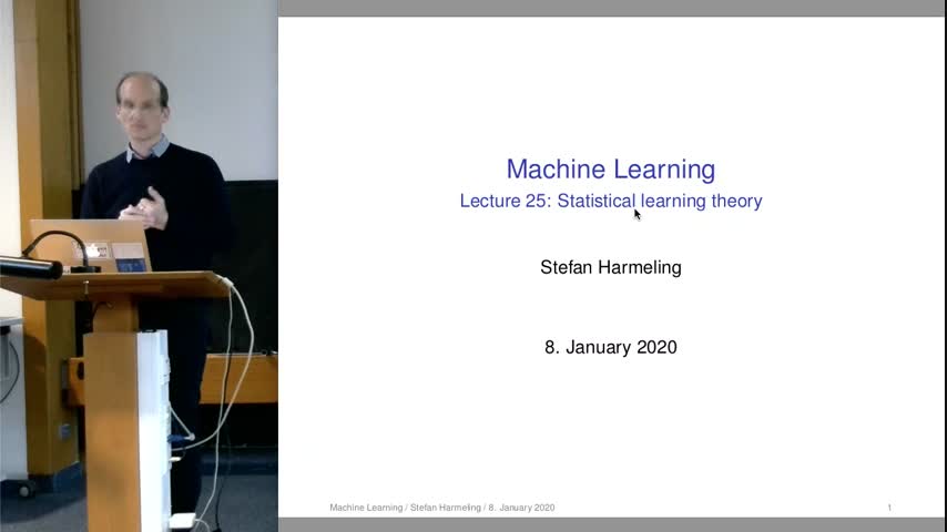 Machine Learning 24 Statistical Learning Theory 2019/20