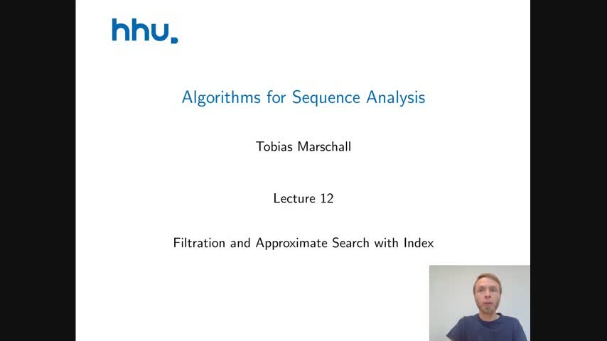 Algorithms for Sequence Analysis Lecture 12
