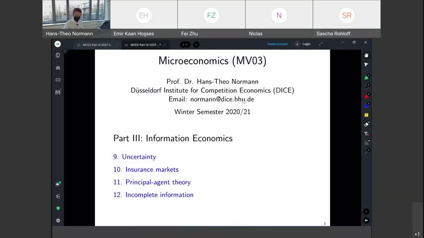 MV03/05 Mircoeconomics Lecture #11
