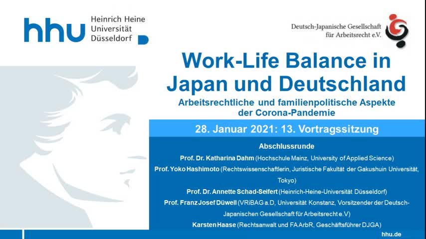 13 Vortragsreihe Work-Life Balance in Japan und Deutschland: Abschlussrunde