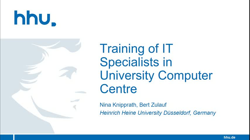 Training of IT specialists in university computer centre