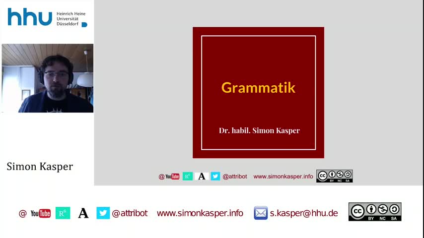 Grammatik 08: Syntax I (Satzglieder, Phrasen, Konstituenten)