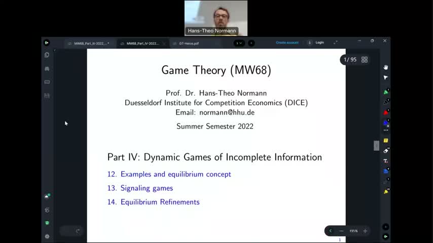 MW68 Game Theory #11 (Sections 12 - 13.2)