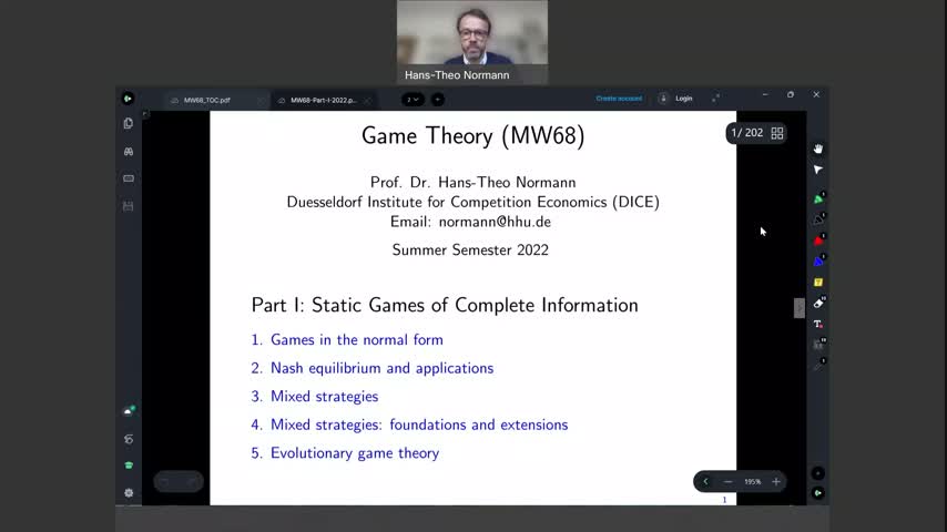 MW68 Game Theory #1 (Section 1)