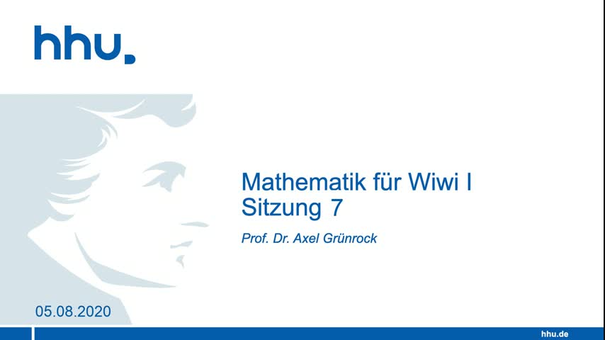7.Vorlesung Mathe für Wiwi 1 