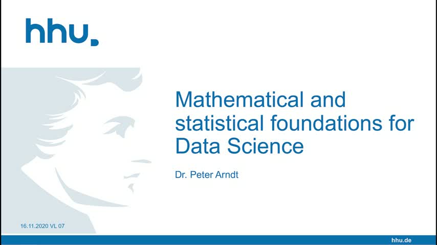 VL 07_Mathematical and statistical foundations for Data Science