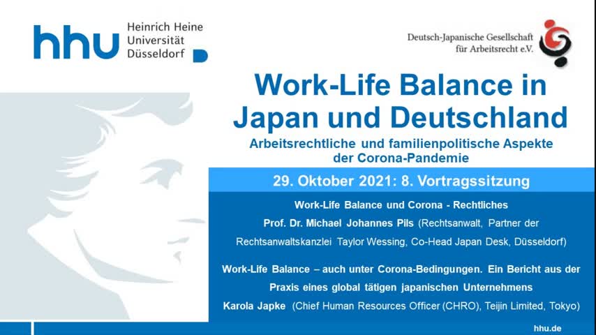 08 Work-Life Balance - auch unter Corona-Bedingungen. Ein Bericht aus der Praxis eines global tätigen japanischen Unternehmens