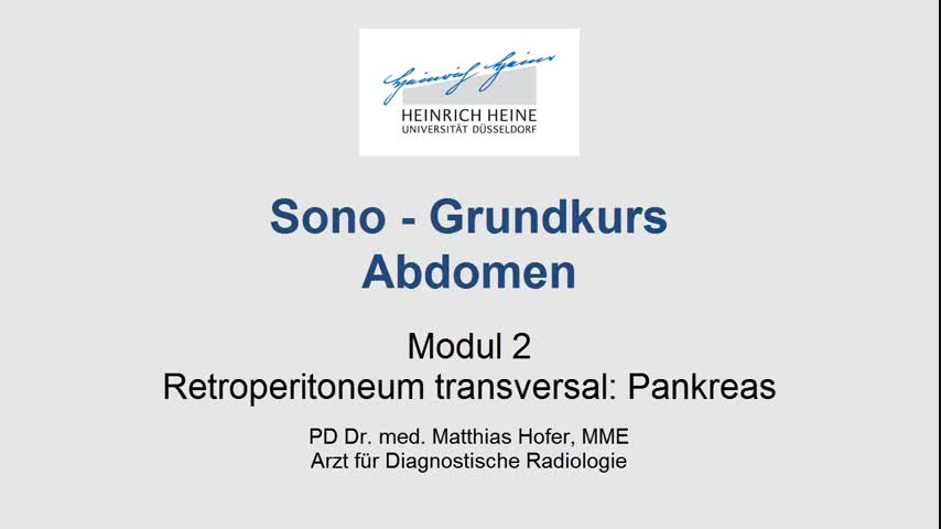 Sono GK Modul 2: Retroperitoneum transversal: Pankreas