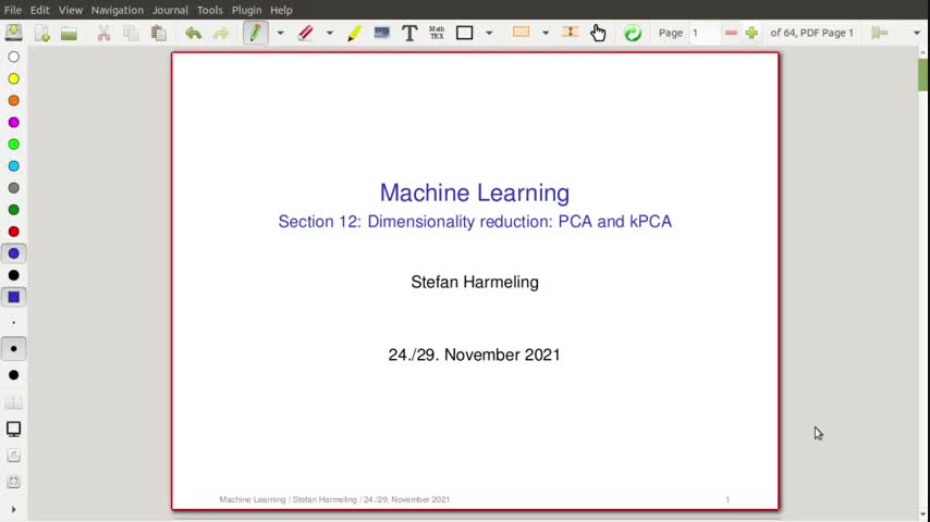 ML Lecture 08: PCA
