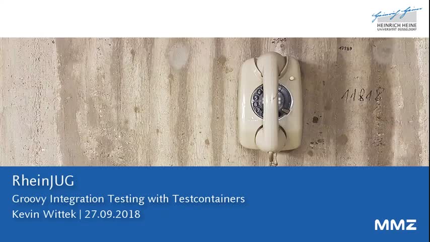 Link zum Vortrag Groovy Integration Testing with Testcontainers