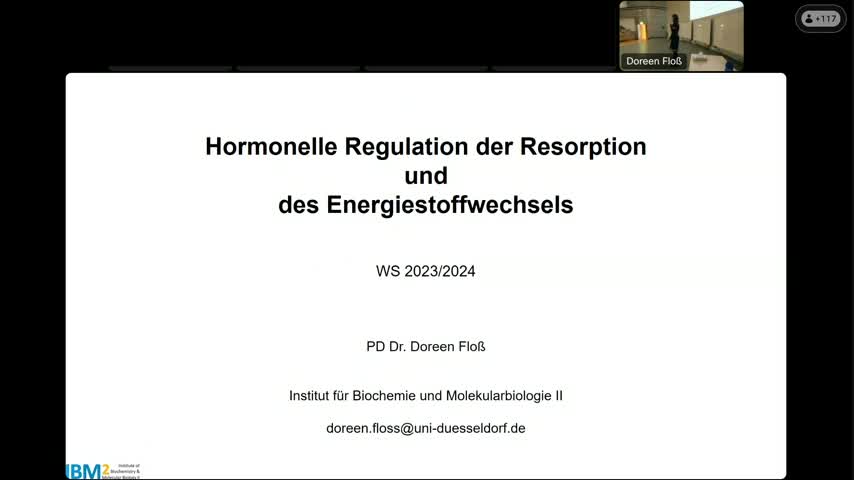TB5 Biochemie VL 2 30.10.2023 Molekulare Grundlagen der Hormonentwicklung D. Floss