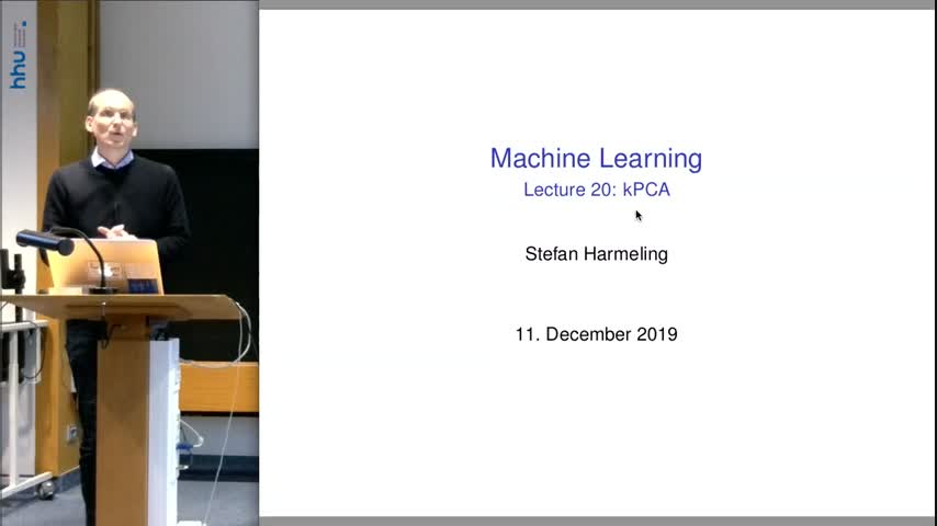 Machine Learning 20 KPCA 2019/20