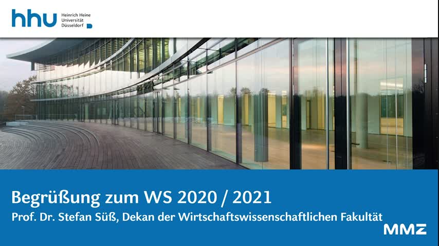 Begrüßung zum WS 2020 / 2021