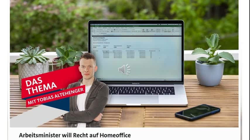 Beitrag WDR2 Mittagsmagazin: Arbeitsminister will Recht auf Homeoffice