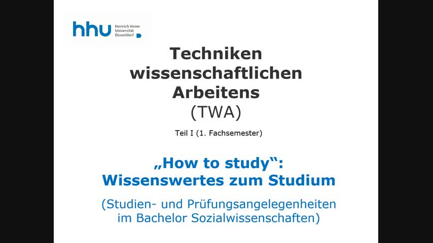 TwA.I - BA SoWi - How to study 14.10.2022 