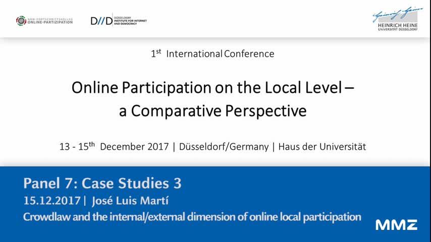 Crowdlaw and the internal/external dimension of online local participation