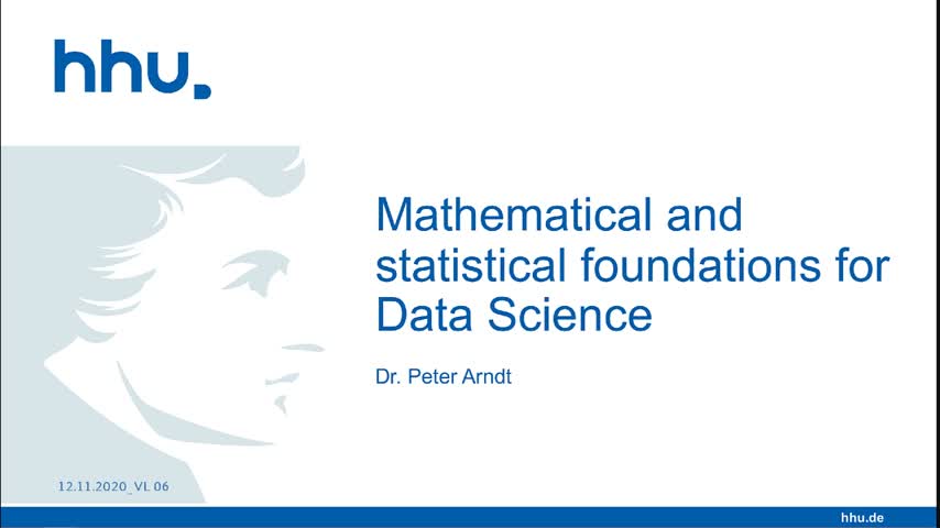 VL 06_Mathematical and statistical foundations for Data Science