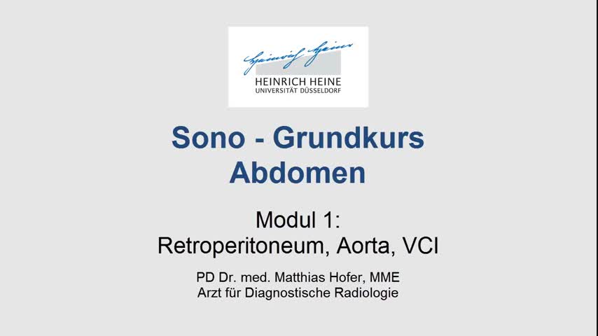 Sono GK Modul 1: Retroperitoneum, Aorta, VCI